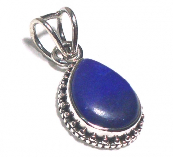 Blue lapis lazuli 925 sterling silver teardrop gemstone pendant